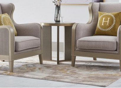 Armchair Set Upholstered Single-Seater 2x Lounge Club Design Chairs Luxury Furniture Hotel