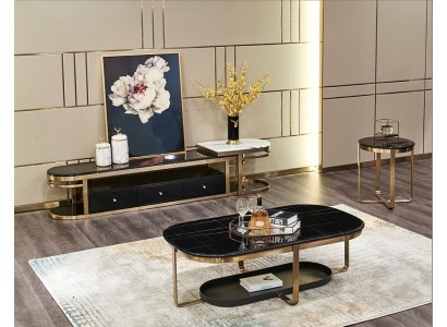 Living room set, sideboard, side table, coffee table, 3-piece table set, complete