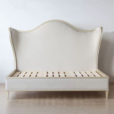 Wood design bed double luxury marriage modern hotel frame sleeping room
