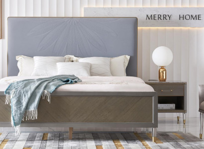 Leather Bed Double Bed Gray 180x200 Beds Upholstered Luxury Double