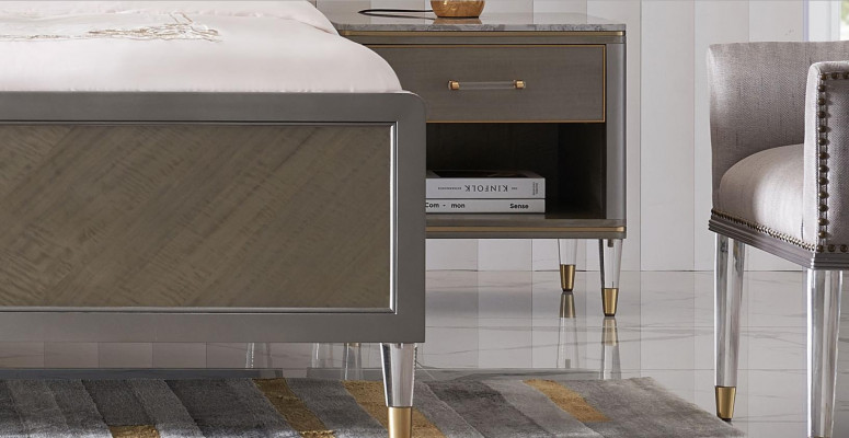 Leather Bed Double Bed Gray 180x200 Beds Upholstered Luxury Double