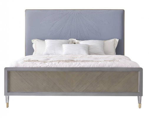 Leather Bed Double Bed Gray 180x200 Beds Upholstered Luxury Double
