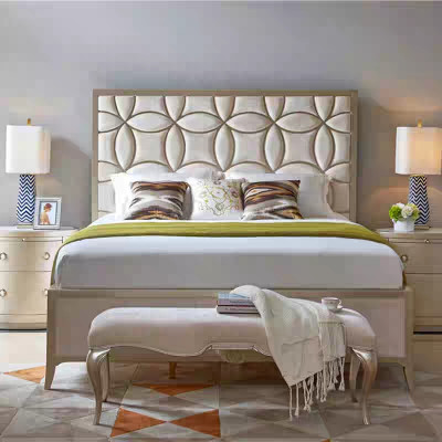 Designer upholstered double bed beds bed bedroom double bed textile leather