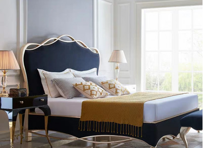 Textile design bed marriage modern hotel frame luxury sleeping room double