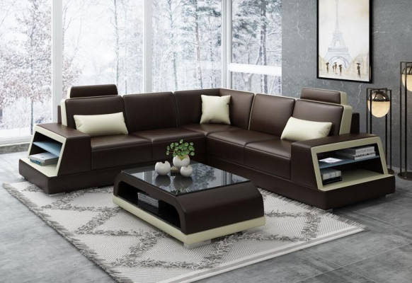 L-shaped sectional sofa G8045B corner sofa upholstered couch seat corner leather set modern.