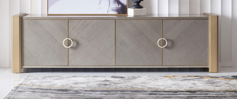 Dresser Designer Side Low Board Cabinet Decor Living Room Shelf