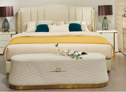 Bed upholstered bed luxury bedroom design beds textile leather bed frame
