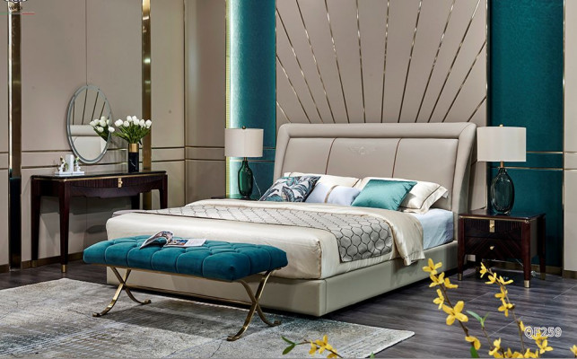 Bed Beds Upholstery Double Marriage Luxury Leather Modern Designer Bedroom Furniture