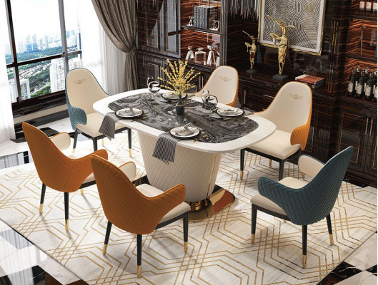 Design dining table leather stone table modern dining tables furniture 160x90 tables