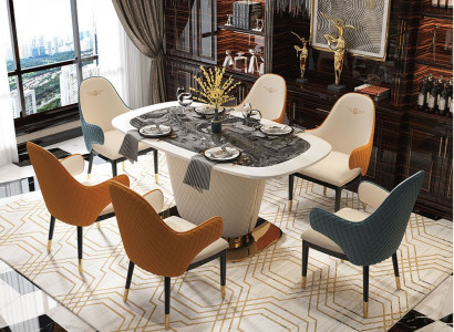 Design dining table leather stone table modern dining tables furniture 160x90 tables