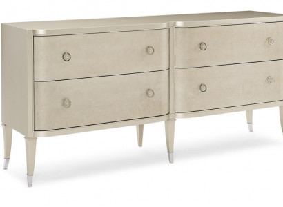 Modern chest of drawers luxury Italian design furniture upholstery wood console sideboard low