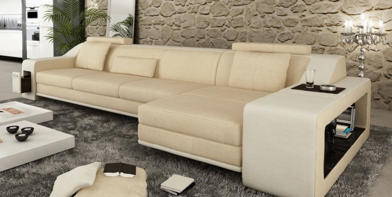 Design corner sofa, sofa couch, upholstery seat, corner suite, sofas, leather, textile, Themar BW