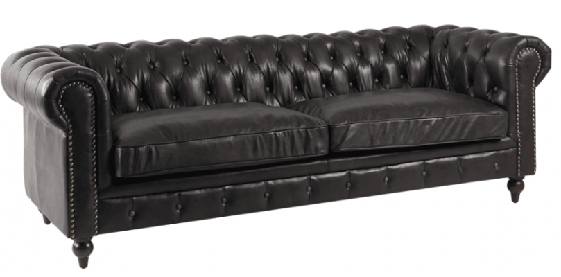 Chesterfield Sofa 3 Seater Modern Leather-Fiber Solid Wood Luxury Classic Style Furniture