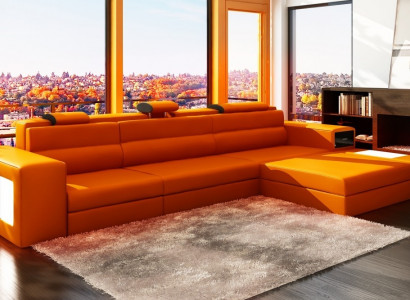 Leather sofa couch landscape corner sofa corner set design modern sofa B2006B