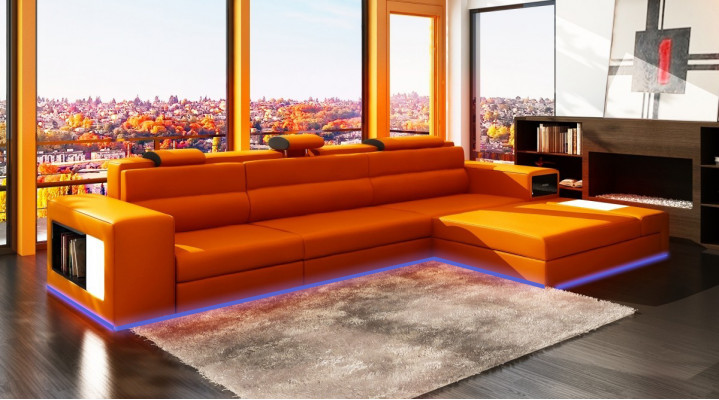 Leather sofa couch landscape corner sofa corner set design modern sofa B2006B