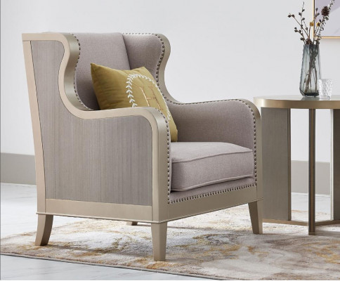 Textile Armchair 1-Seater Sofa Upholstered Sofas Design Luxury Classic Modern Recliner