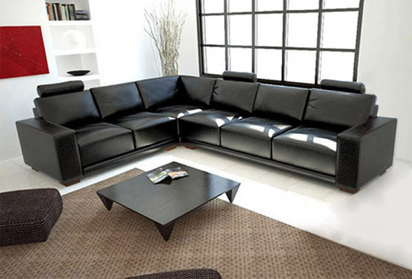 Leather sofa couch living landscape corner sofa corner set design modern sofa A1121B