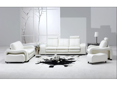 Leather sofa couch living landscape set design modern 3+2+1 seater sofa A1112