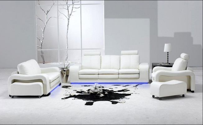 Leather sofa couch living landscape set design modern 3+2+1 seater sofa A1112