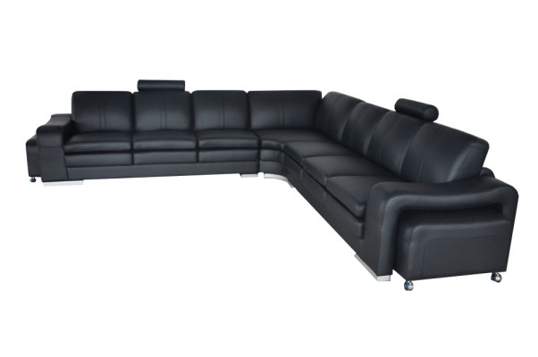 Leather corner sofa couch upholstery seat living modern design furniture set