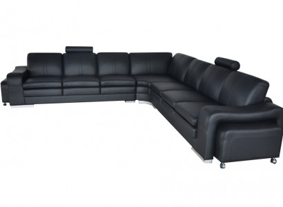 Leather corner sofa couch upholstery seat living modern design furniture set