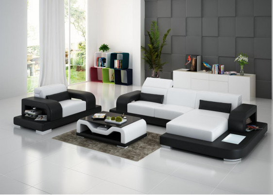 Leather Sofa Living Landscape Corner Sofa L-Shape Armchair Set Suite Modern Sofa G8006E