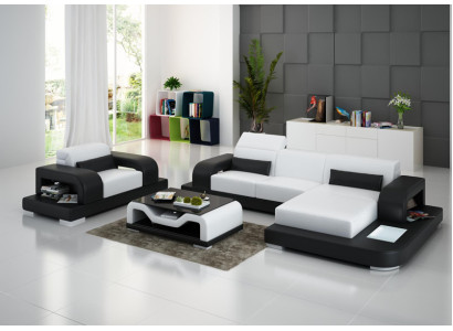 Leather Sofa Living Landscape Corner Sofa L-Shape Armchair Set Suite Modern Sofa G8006E