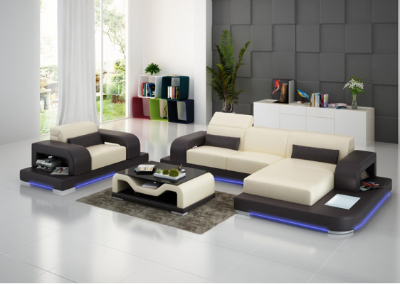 Leather Sofa Living Landscape Corner Sofa L-Shape Armchair Set Suite Modern Sofa G8006E