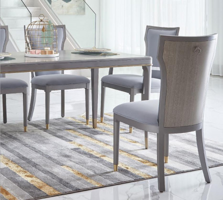 Luxury Design Upholstered Chair Chairs Office Seat Dining Room Wood Furniture