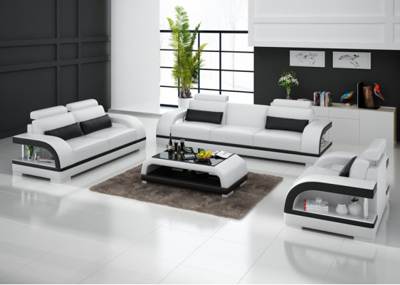 3+2+1 Suite Leather Sofa Couch Couches Sofas Living Landscape Luxury