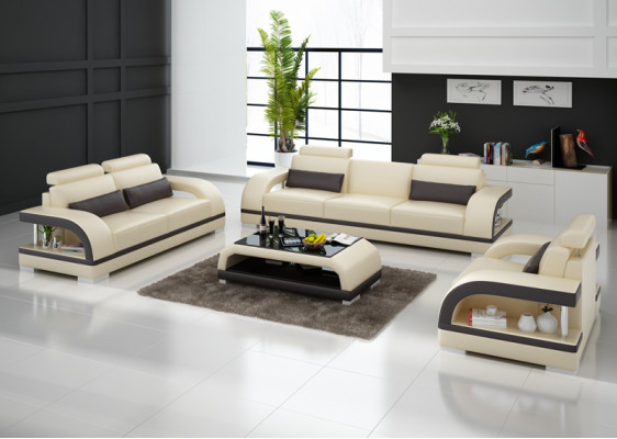 3+2+1 Suite Leather Sofa Couch Couches Sofas Living Landscape Luxury