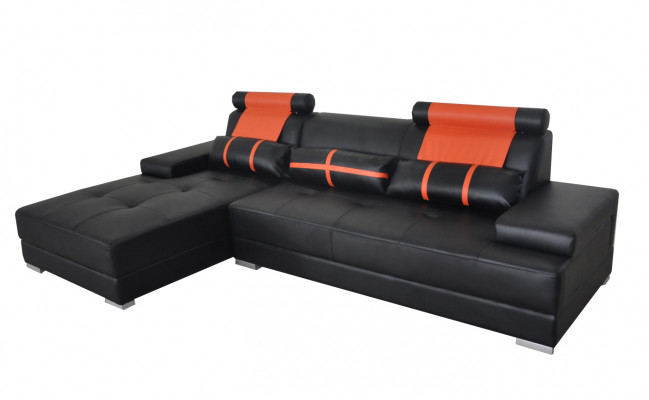 Design leather upholstery XXL seat room living sofa couch designer corner