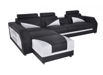 Design leather upholstery seat room corner living sofa couch set designer