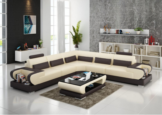 Leather sofa couch living area corner set design modern sofa with USB corner sofa