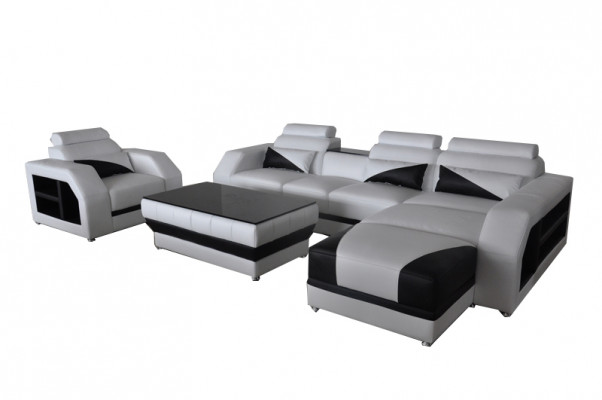 Leather corner sofa set sofas couches upholstery living landscape armchair corner