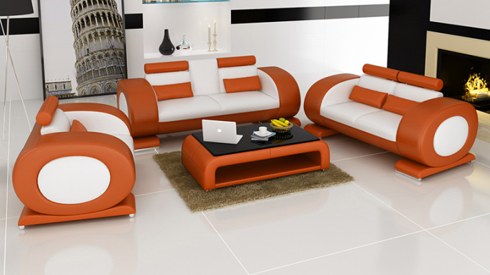 Leather Sofa Modern Couch Living Landscape 3+2+1 Seater Set Design Sofa with USB