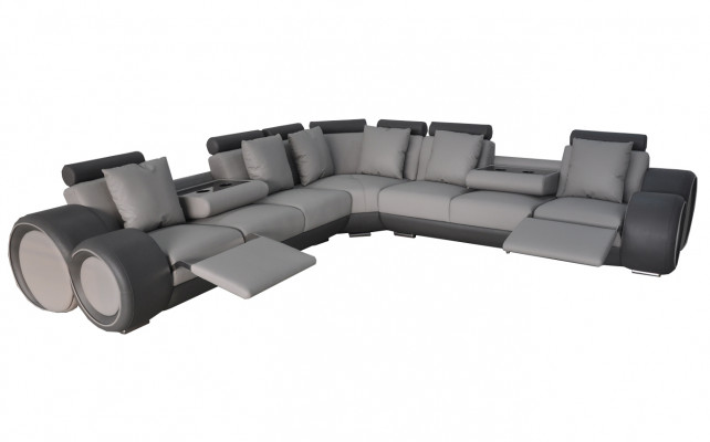 Corner Leather Modern XXL Couch Living Landscape Leather Sofa Sofa L-shape A1163 III
