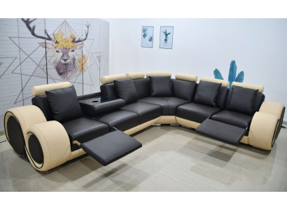 Design sectional sofa set leather relaxation function sofa -- Protected Design --