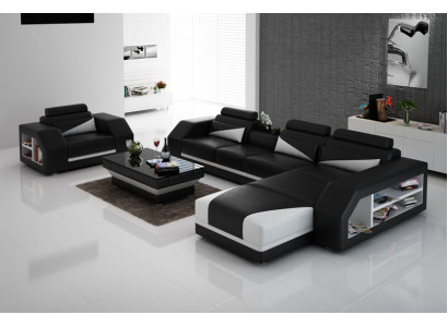 Leather sofa couch living landscape corner sofa L-shaped design modern sofa new G8018F