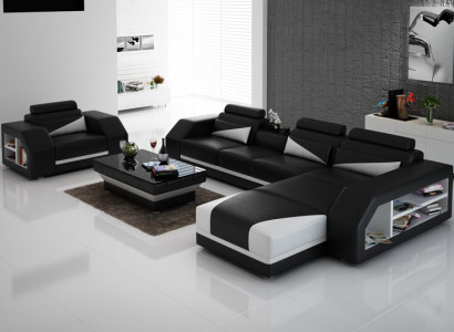 Leather sofa couch living landscape corner sofa L-shaped design modern sofa new G8018F
