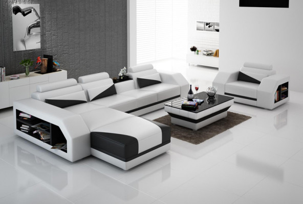 Leather sofa couch living landscape corner sofa L-shaped design modern sofa new G8018F