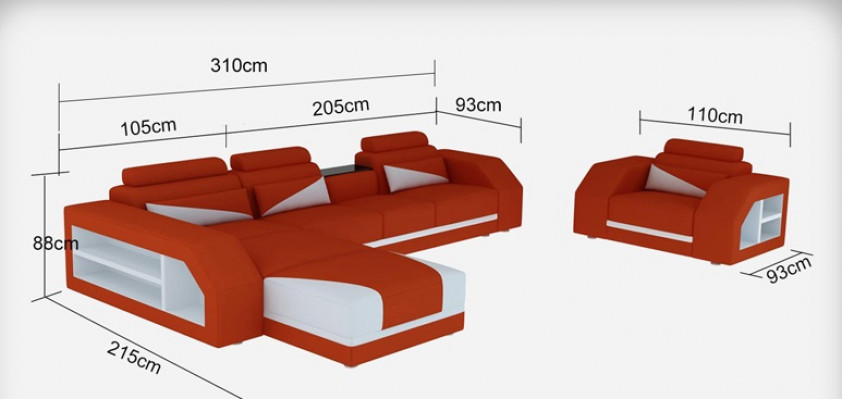 Leather sofa couch living landscape corner sofa L-shaped design modern sofa new G8018F