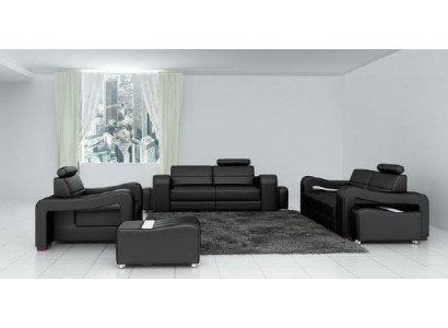 Designer leather sofa set couch sofa seating upholstery suite 3+2+1 set PISA