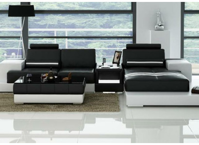 Leather Sofa Corner Sofa Couch Design Seating Upholstery Set Living Landscape 2725B