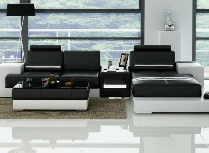 Leather Sofa Corner Sofa Couch Design Seating Upholstery Set Living Landscape 2725B