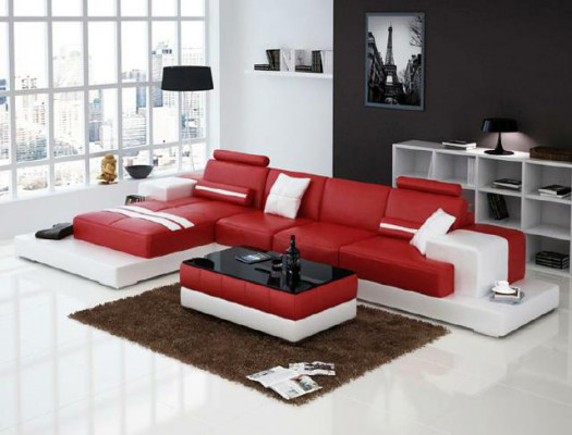 Leather Sofa Corner Sofa Couch Design Seating Upholstery Set Living Landscape 2725B