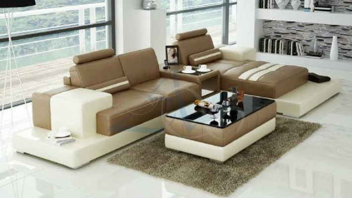 Leather Sofa Corner Sofa Couch Design Seating Upholstery Set Living Landscape 2725B