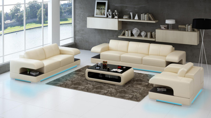Leather sofa couch living landscape 3+2+1 sofa set new design modern