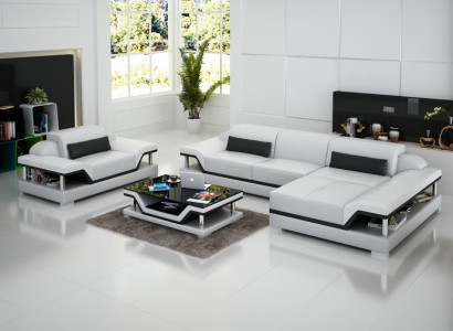 Design leather sofa couch upholstery corner living room set sofas new G8004F