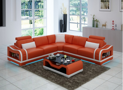 Leather sofa, sofa, couch, living area, corner sofa, corner, modern design, suite